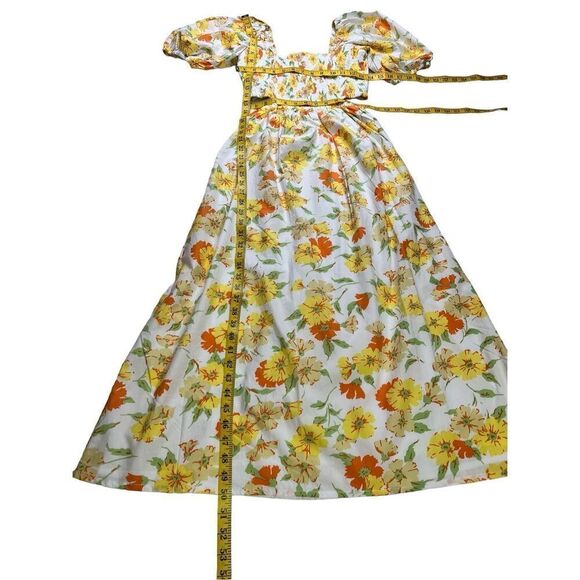 Faithfull the brand dress women’s size 4 Loucetta white yellow orange floral new - Picture 7 of 14